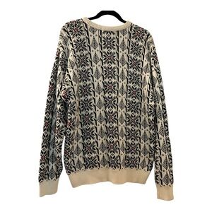 Vintage Claiborne,Mens sweater size large, black and white priint, 100% cotton